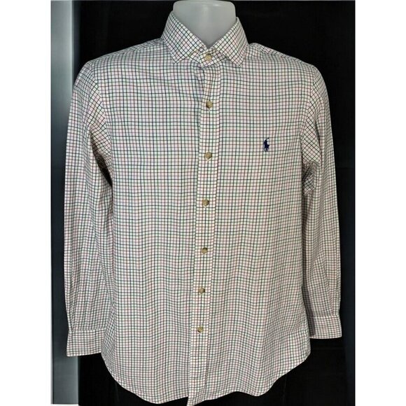 Polo Ralph Lauren Multicolor Small Plaid Long Sleeve Button Up Shirt Cotton - Picture 2 of 8